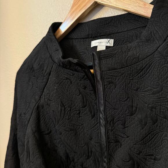 Semantiks Textured Jacquard Blazer Belted Jacket Women's sz S Elegant Old Money - Picture 3 of 14